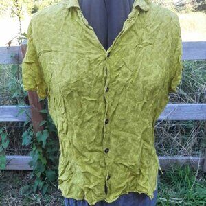 Vintage CP Shades Acid green boxy rayon top